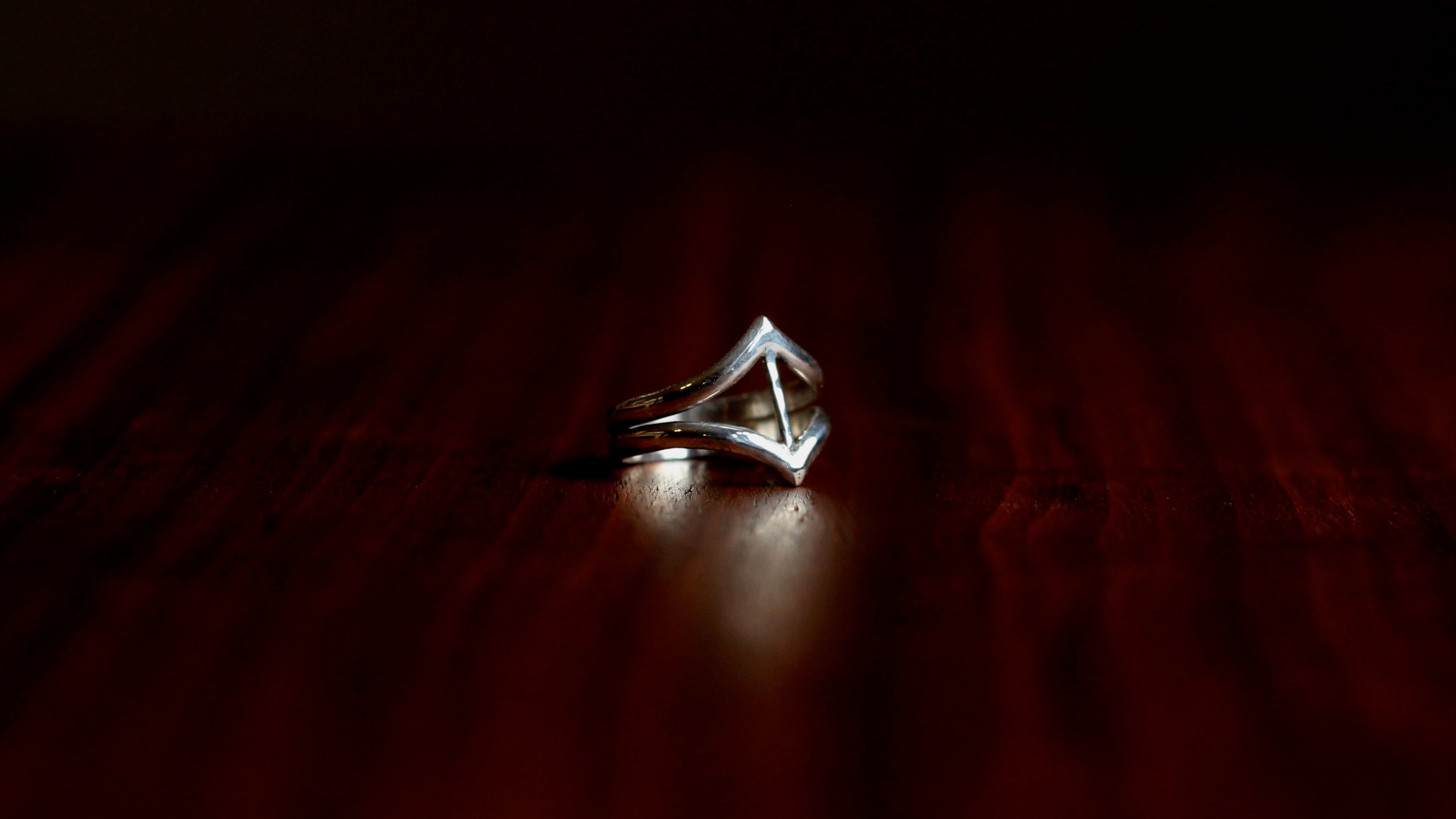 Sterling Silver Double V Ring