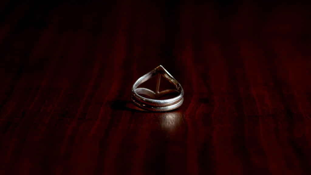 Sterling Silver Double V Ring