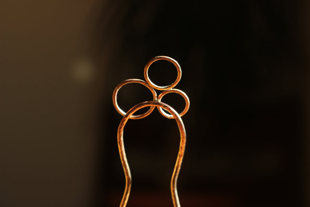 Brass Hair Pin - Bubbles