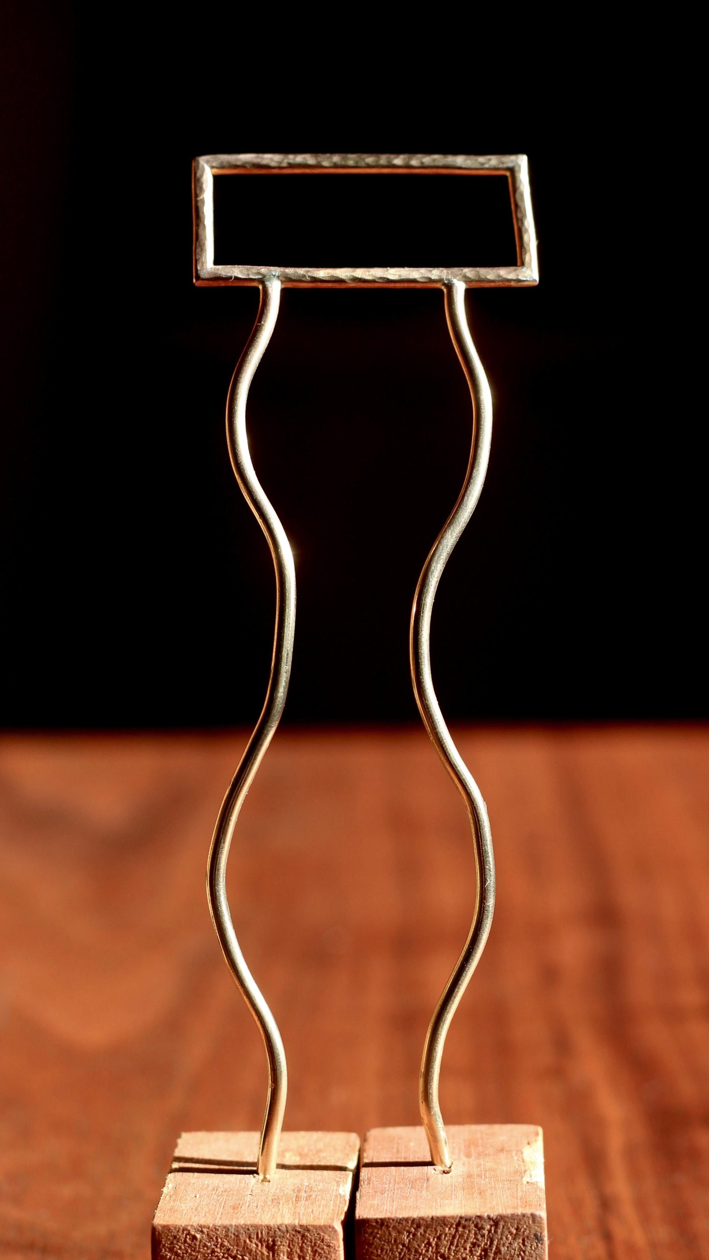 Brass Hair Pin - Minimalist Rectangle