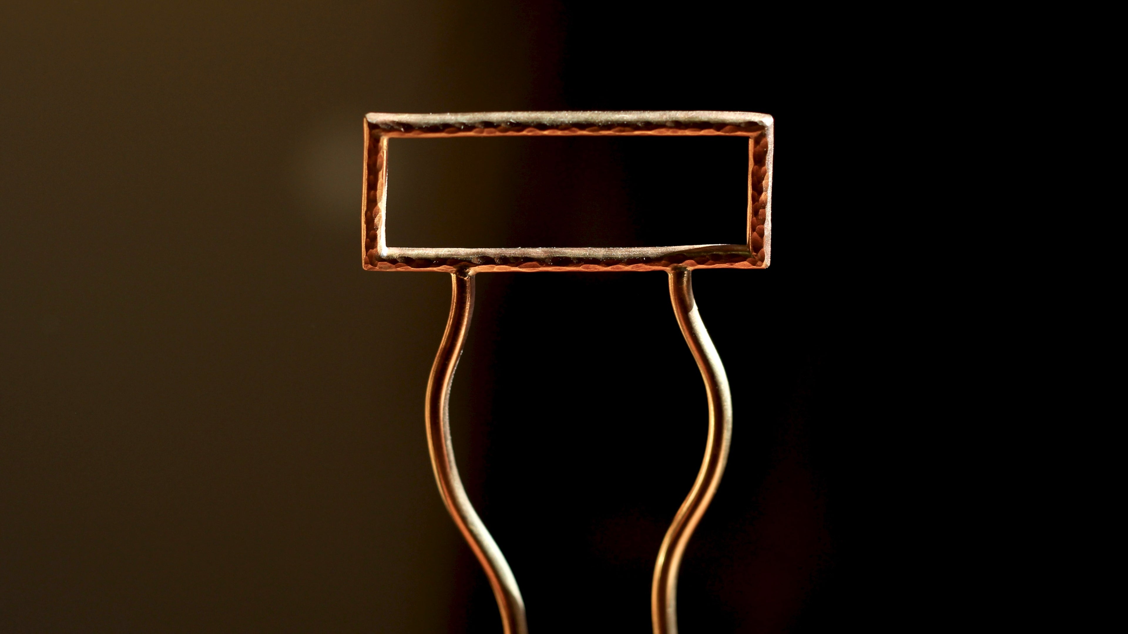 Brass Hair Pin - Minimalist Rectangle