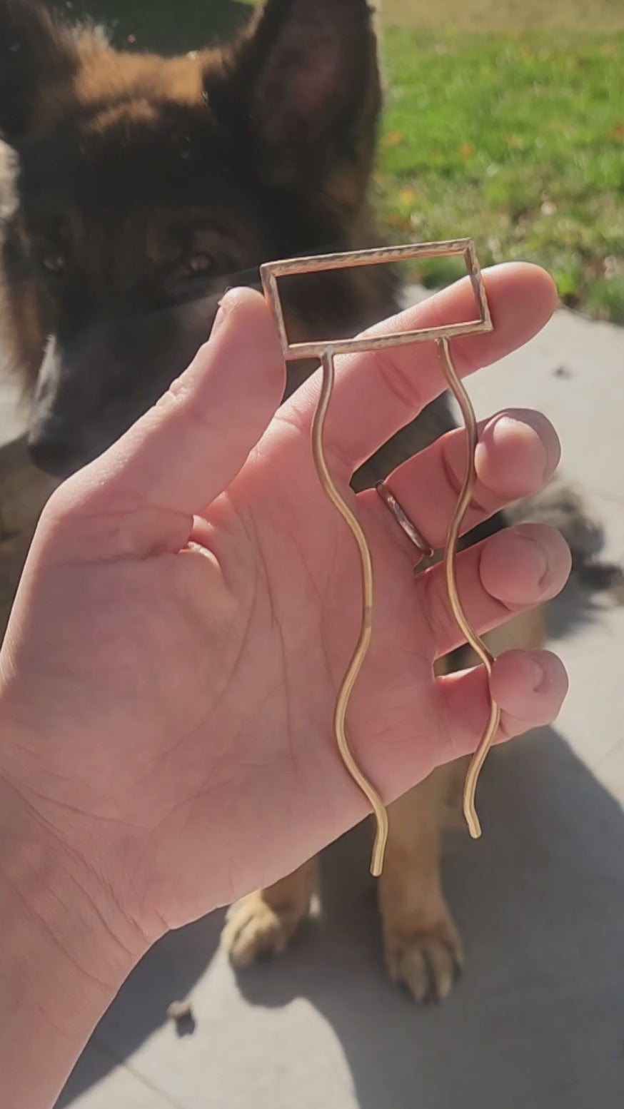 Brass Hair Pin - Minimalist Rectangle