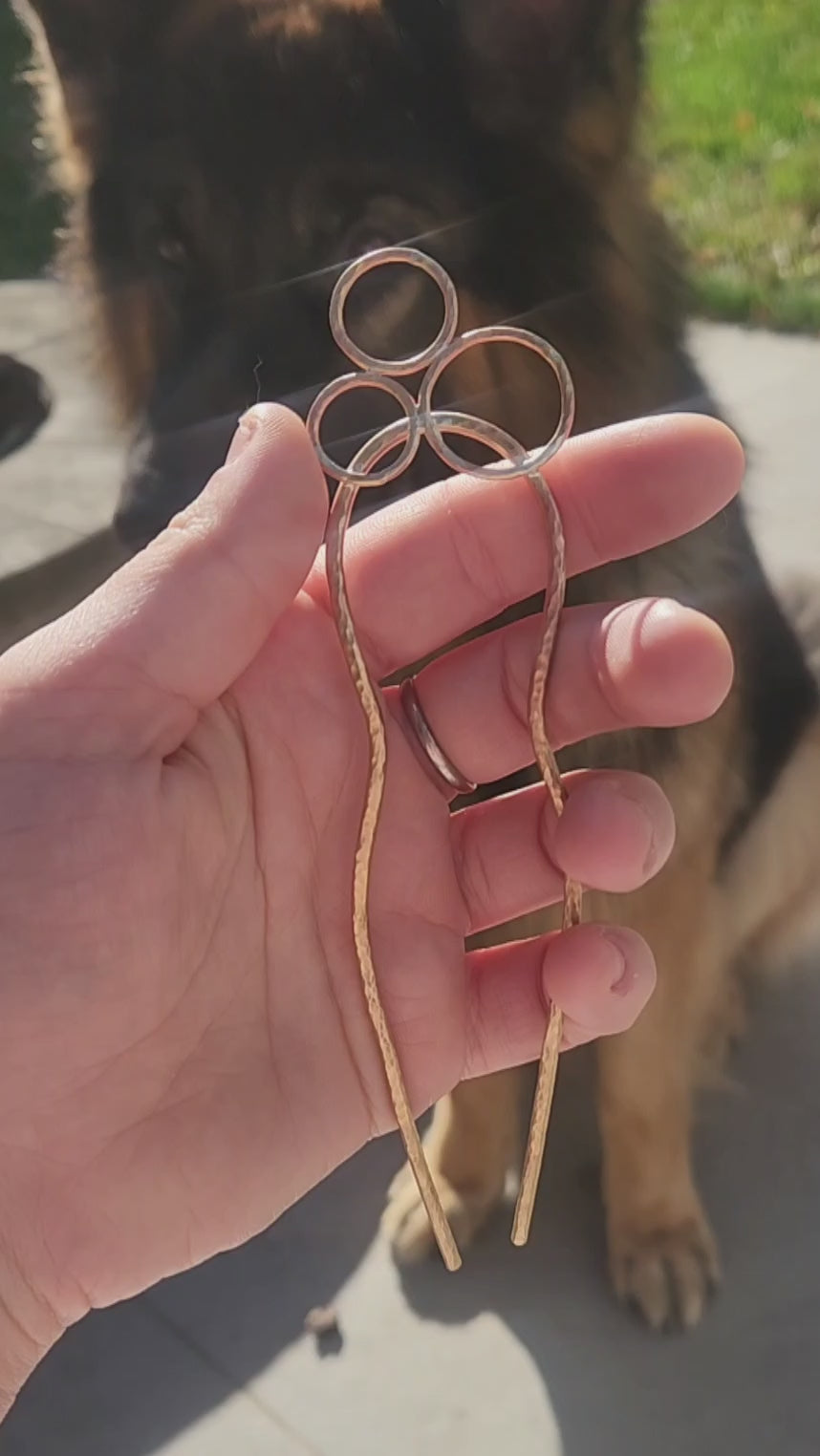 Brass Hair Pin - Bubbles